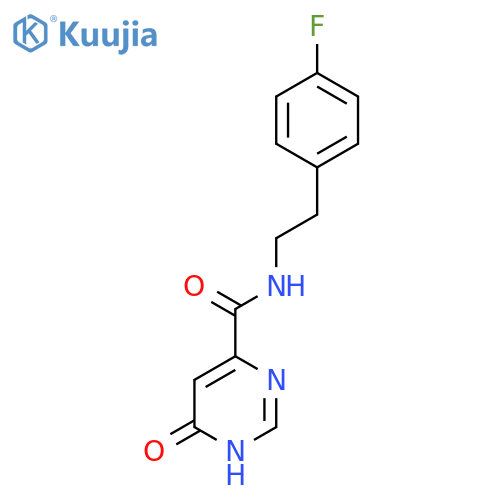N-[2-(4-fluorophenyl)ethyl]-6-hydroxypyrimidine-4-carboxamide structure