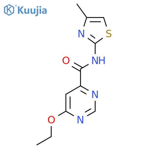 6-ethoxy-N-(4-methyl-1,3-thiazol-2-yl)pyrimidine-4-carboxamide structure