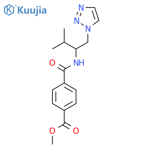 methyl 4-{[3-methyl-1-(1H-1,2,3-triazol-1-yl)butan-2-yl]carbamoyl}benzoate structure