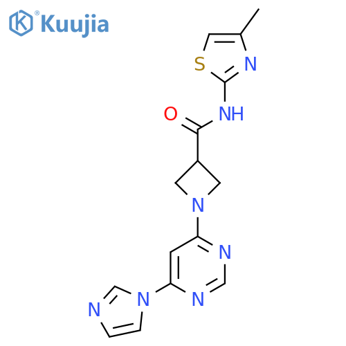 1-[6-(1H-imidazol-1-yl)pyrimidin-4-yl]-N-(4-methyl-1,3-thiazol-2-yl)azetidine-3-carboxamide structure
