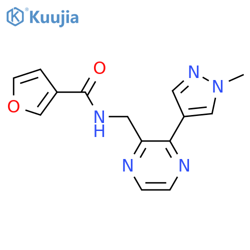N-{3-(1-methyl-1H-pyrazol-4-yl)pyrazin-2-ylmethyl}furan-3-carboxamide structure