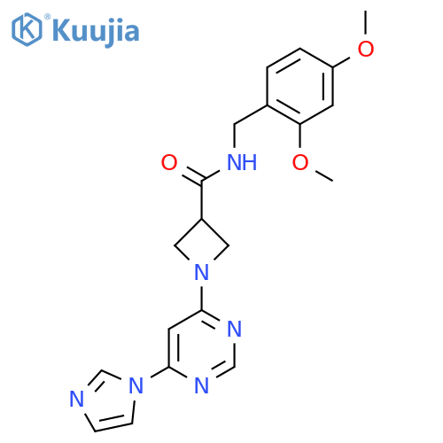 N-[(2,4-dimethoxyphenyl)methyl]-1-[6-(1H-imidazol-1-yl)pyrimidin-4-yl]azetidine-3-carboxamide structure