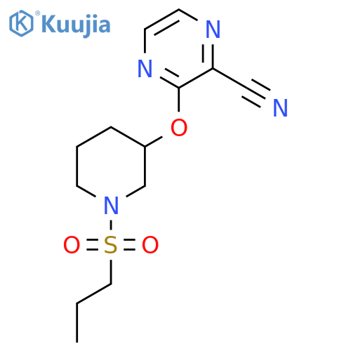 3-{[1-(propane-1-sulfonyl)piperidin-3-yl]oxy}pyrazine-2-carbonitrile structure