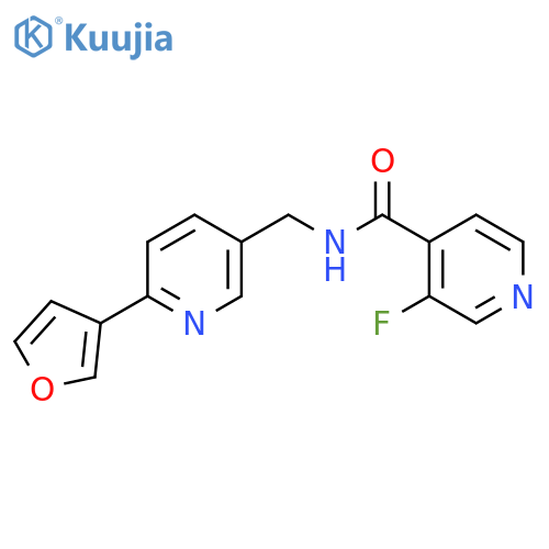 3-fluoro-N-{6-(furan-3-yl)pyridin-3-ylmethyl}pyridine-4-carboxamide structure