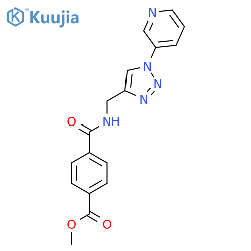 methyl 4-({[1-(pyridin-3-yl)-1H-1,2,3-triazol-4-yl]methyl}carbamoyl)benzoate structure