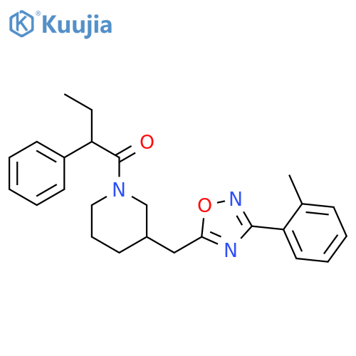 1-(3-{[3-(2-methylphenyl)-1,2,4-oxadiazol-5-yl]methyl}piperidin-1-yl)-2-phenylbutan-1-one structure