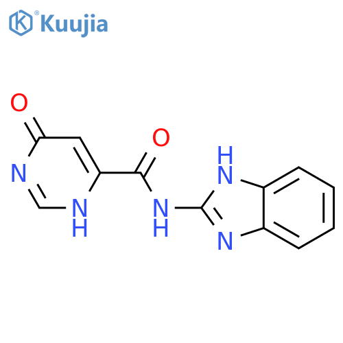 N-(1H-1,3-benzodiazol-2-yl)-6-hydroxypyrimidine-4-carboxamide structure