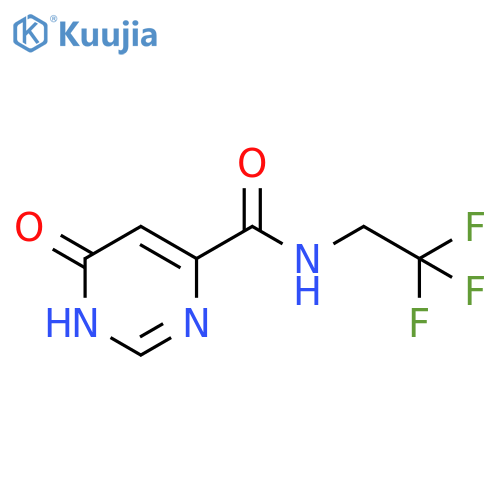 6-hydroxy-N-(2,2,2-trifluoroethyl)pyrimidine-4-carboxamide structure
