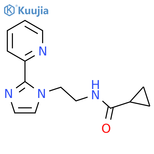 N-{2-[2-(pyridin-2-yl)-1H-imidazol-1-yl]ethyl}cyclopropanecarboxamide structure
