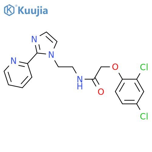 2-(2,4-dichlorophenoxy)-N-{2-[2-(pyridin-2-yl)-1H-imidazol-1-yl]ethyl}acetamide structure