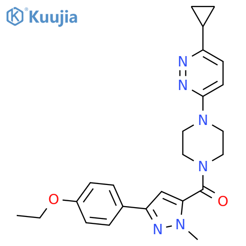 3-cyclopropyl-6-{4-3-(4-ethoxyphenyl)-1-methyl-1H-pyrazole-5-carbonylpiperazin-1-yl}pyridazine structure