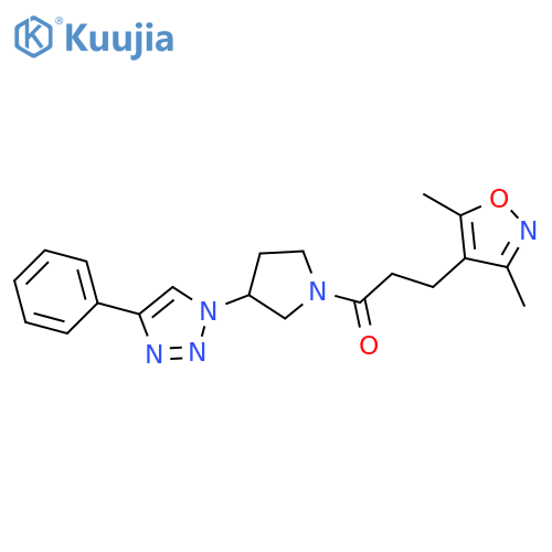 3-(3,5-dimethyl-1,2-oxazol-4-yl)-1-[3-(4-phenyltriazol-1-yl)pyrrolidin-1-yl]propan-1-one structure