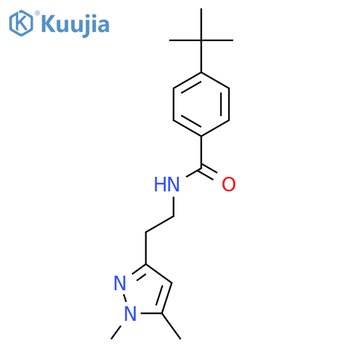 4-(tert-butyl)-N-(2-(1,5-dimethyl-1H-pyrazol-3-yl)ethyl)benzamide structure