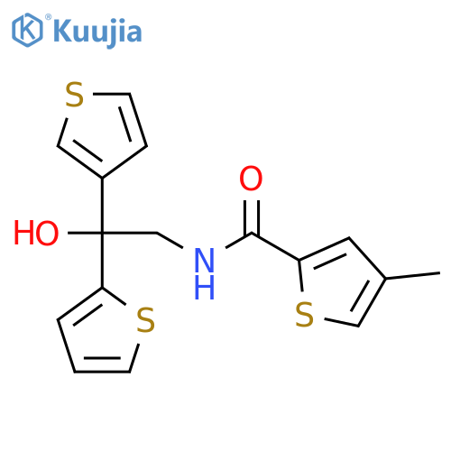 N-[2-hydroxy-2-(thiophen-2-yl)-2-(thiophen-3-yl)ethyl]-4-methylthiophene-2-carboxamide structure