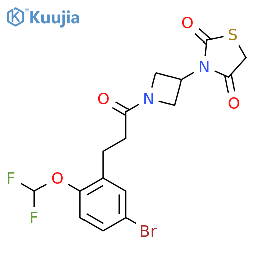 3-(1-(3-(5-Bromo-2-(difluoromethoxy)phenyl)propanoyl)azetidin-3-yl)thiazolidine-2,4-dione structure