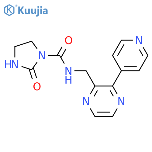 2-oxo-N-{[3-(pyridin-4-yl)pyrazin-2-yl]methyl}imidazolidine-1-carboxamide structure