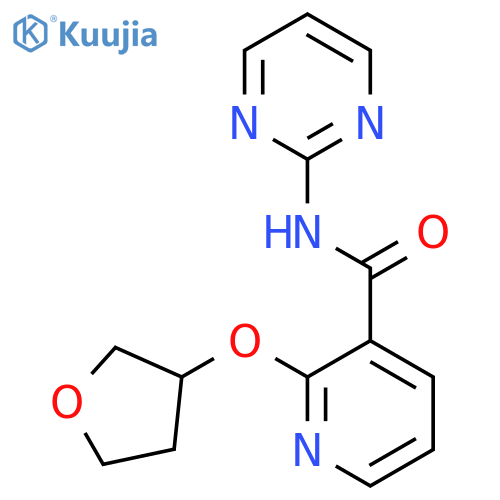 2-(oxolan-3-yloxy)-N-pyrimidin-2-ylpyridine-3-carboxamide structure