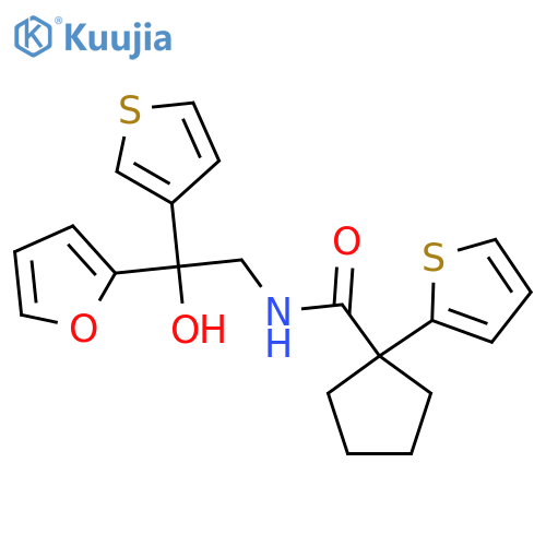 N-2-(furan-2-yl)-2-hydroxy-2-(thiophen-3-yl)ethyl-1-(thiophen-2-yl)cyclopentane-1-carboxamide structure