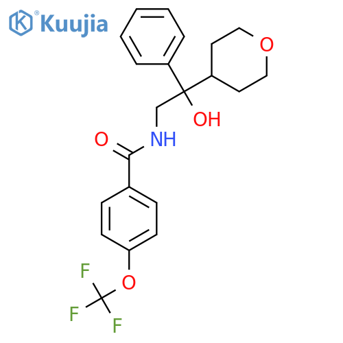 N-[2-hydroxy-2-(oxan-4-yl)-2-phenylethyl]-4-(trifluoromethoxy)benzamide structure