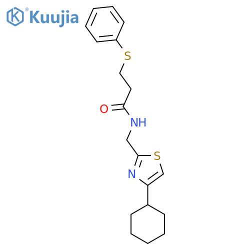 N-(4-cyclohexyl-1,3-thiazol-2-yl)methyl-3-(phenylsulfanyl)propanamide structure