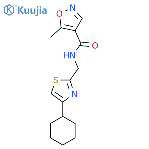N-(4-cyclohexyl-1,3-thiazol-2-yl)methyl-5-methyl-1,2-oxazole-4-carboxamide structure