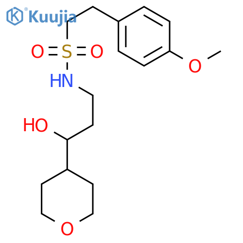 N-[3-hydroxy-3-(oxan-4-yl)propyl]-2-(4-methoxyphenyl)ethane-1-sulfonamide structure