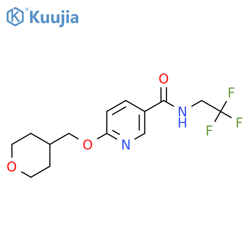 6-((tetrahydro-2H-pyran-4-yl)methoxy)-N-(2,2,2-trifluoroethyl)nicotinamide structure
