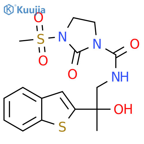 N-[2-(1-benzothiophen-2-yl)-2-hydroxypropyl]-3-methanesulfonyl-2-oxoimidazolidine-1-carboxamide structure