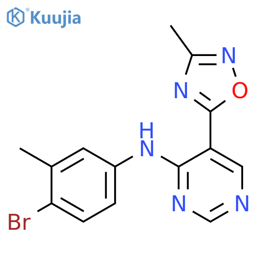 N-(4-bromo-3-methylphenyl)-5-(3-methyl-1,2,4-oxadiazol-5-yl)pyrimidin-4-amine structure