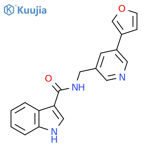N-{5-(furan-3-yl)pyridin-3-ylmethyl}-1H-indole-3-carboxamide structure