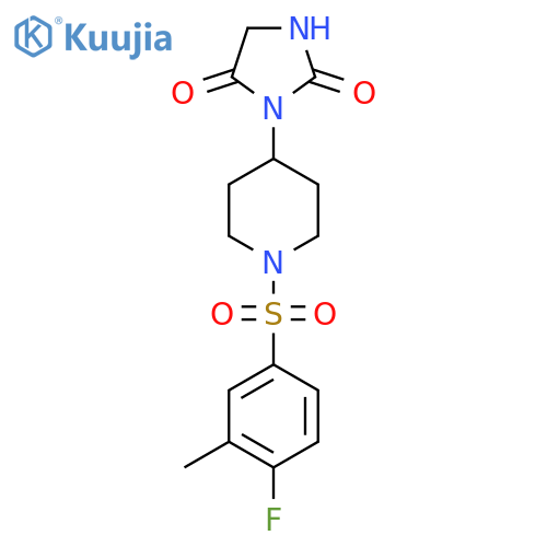 3-(1-((4-Fluoro-3-methylphenyl)sulfonyl)piperidin-4-yl)imidazolidine-2,4-dione structure
