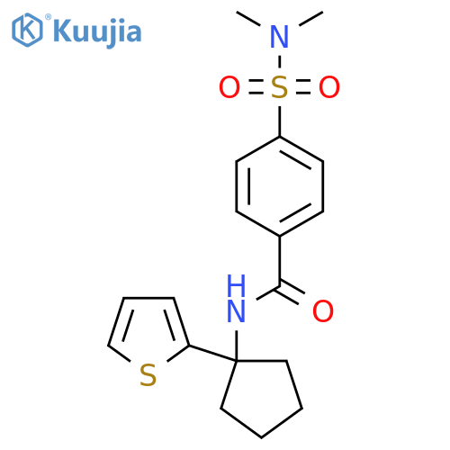 4-(dimethylsulfamoyl)-N-1-(thiophen-2-yl)cyclopentylbenzamide structure