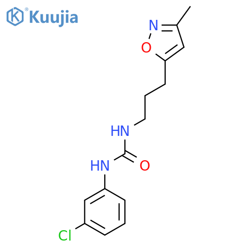 1-(3-chlorophenyl)-3-3-(3-methyl-1,2-oxazol-5-yl)propylurea structure
