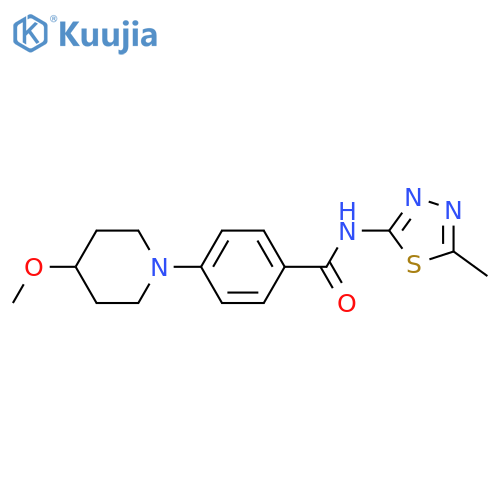 4-(4-methoxypiperidin-1-yl)-N-(5-methyl-1,3,4-thiadiazol-2-yl)benzamide structure