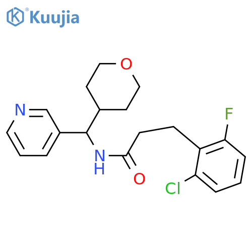 3-(2-chloro-6-fluorophenyl)-N-[(oxan-4-yl)(pyridin-3-yl)methyl]propanamide structure