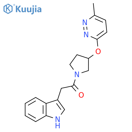 2-(1H-indol-3-yl)-1-{3-[(6-methylpyridazin-3-yl)oxy]pyrrolidin-1-yl}ethan-1-one structure