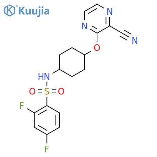 2,4-difluoro-N-[(1r,4r)-4-[(3-cyanopyrazin-2-yl)oxy]cyclohexyl]benzene-1-sulfonamide structure