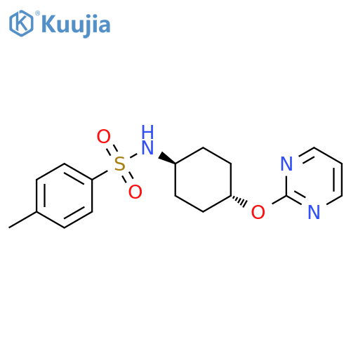 4-methyl-N-[(1r,4r)-4-(pyrimidin-2-yloxy)cyclohexyl]benzene-1-sulfonamide structure
