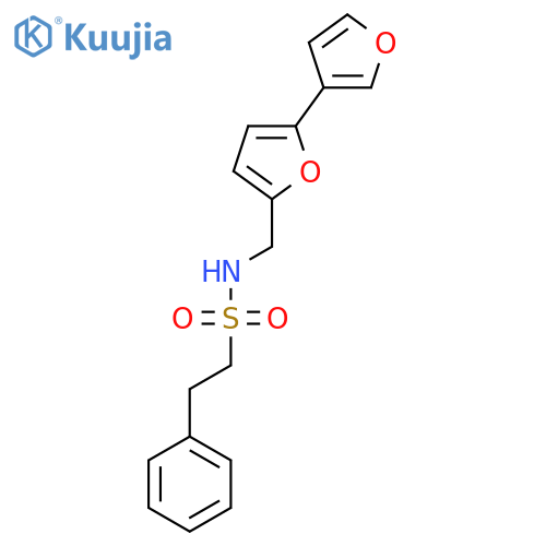 N-({[2,3'-bifuran]-5-yl}methyl)-2-phenylethane-1-sulfonamide structure
