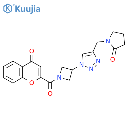 1-({1-1-(4-oxo-4H-chromene-2-carbonyl)azetidin-3-yl-1H-1,2,3-triazol-4-yl}methyl)pyrrolidin-2-one structure