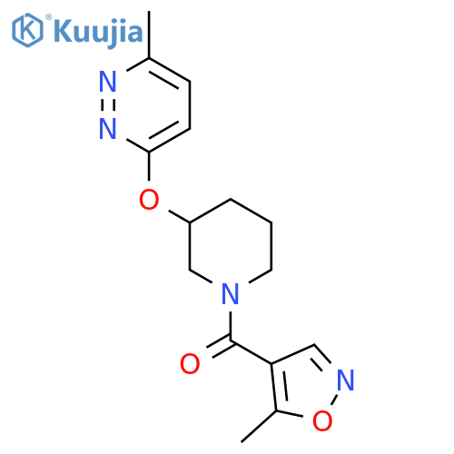 3-methyl-6-{[1-(5-methyl-1,2-oxazole-4-carbonyl)piperidin-3-yl]oxy}pyridazine structure