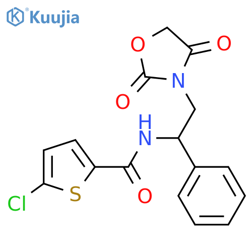 5-chloro-N-[2-(2,4-dioxo-1,3-oxazolidin-3-yl)-1-phenylethyl]thiophene-2-carboxamide structure
