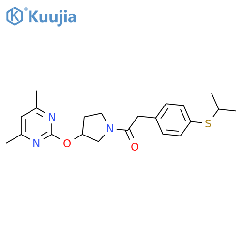 1-(3-((4,6-Dimethylpyrimidin-2-yl)oxy)pyrrolidin-1-yl)-2-(4-(isopropylthio)phenyl)ethanone structure