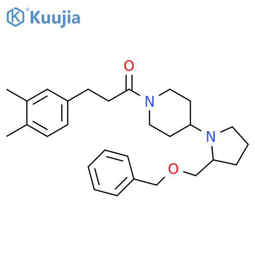 1-(4-{2-(benzyloxy)methylpyrrolidin-1-yl}piperidin-1-yl)-3-(3,4-dimethylphenyl)propan-1-one structure
