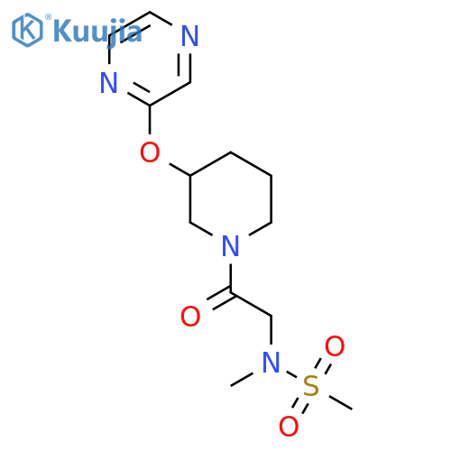 N-methyl-N-{2-oxo-2-[3-(pyrazin-2-yloxy)piperidin-1-yl]ethyl}methanesulfonamide structure