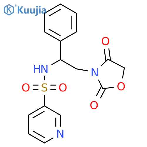 N-[2-(2,4-dioxo-1,3-oxazolidin-3-yl)-1-phenylethyl]pyridine-3-sulfonamide structure