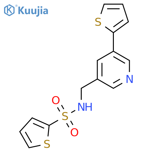 N-{[5-(thiophen-2-yl)pyridin-3-yl]methyl}thiophene-2-sulfonamide structure