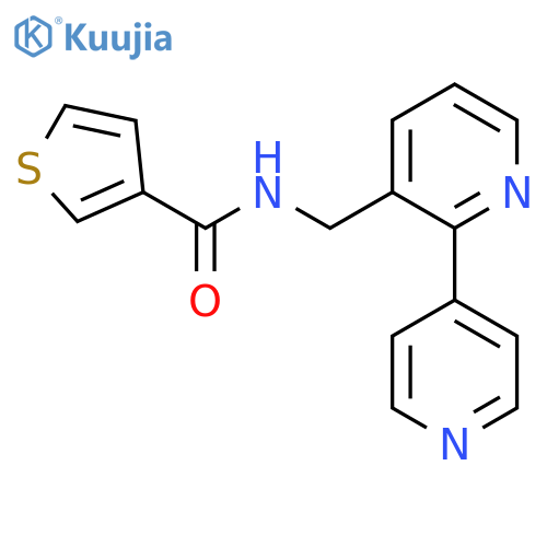 N-({[2,4'-bipyridine]-3-yl}methyl)thiophene-3-carboxamide structure