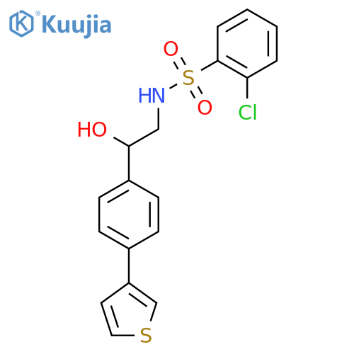 2-chloro-N-{2-hydroxy-2-[4-(thiophen-3-yl)phenyl]ethyl}benzene-1-sulfonamide structure