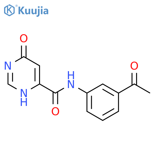 N-(3-acetylphenyl)-6-hydroxypyrimidine-4-carboxamide structure